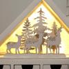 PIONEER-EFFORT Wooden Christmas Advent Calendar House with 24 Drawers and Led Lights Countdown Calendars for Christmas Decoration 2023, Candy Box (White Forest) view 3
