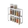 Metaltex Set of 2 Spice Shelves, Iron Wire, Metallized Grey, 29x14x7 view 1