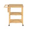 Thaweesuk Shop Wooden Kitchen Trolley Cart Utility Serving Island Dish Shelf Workstation w/Knife Rack Pine Wood Frame 31.5 x 15.7 x 33.2 of Set view 2