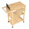 Thaweesuk Shop Wooden Kitchen Trolley Cart Utility Serving Island Dish Shelf Workstation w/Knife Rack Pine Wood Frame 31.5 x 15.7 x 33.2 of Set view 3