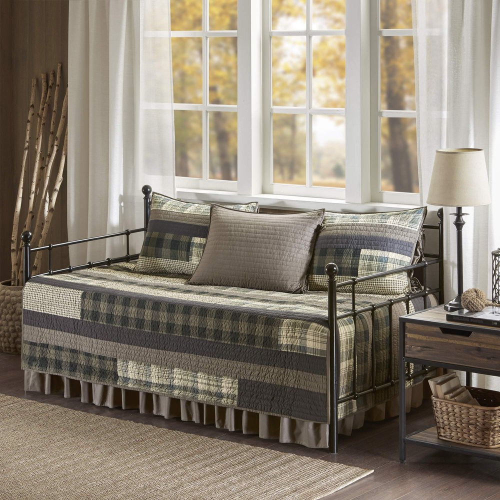 Woolrich Winter Plains 5 Piece Day Bed Cover Set Tan Daybed (WR13-2122)