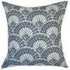 TangDepot Cotton Floral Cushion Cover 14"x14" Hand Fan-Blue Floral view 1