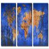 72 x 36 TOTAL - Abstract Blue Word Map Metal Print wall art. 3 Panel split, Triptych HD aluminum multi panel print view 2