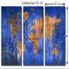 72 x 36 TOTAL - Abstract Blue Word Map Metal Print wall art. 3 Panel split, Triptych HD aluminum multi panel print view 3