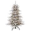 Puleo International 4.5ft Pre-Lit Flocked Aspen Fir Christmas Tree with 250 Clear Lights, 411 Realistic Dense Snow Flocked Branch Tips, Easy Setup Artificial Trees with Sturdy Metal Stand view 1