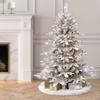 Puleo International 4.5ft Pre-Lit Flocked Aspen Fir Christmas Tree with 250 Clear Lights, 411 Realistic Dense Snow Flocked Branch Tips, Easy Setup Artificial Trees with Sturdy Metal Stand view 2