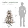 Puleo International 4.5ft Pre-Lit Flocked Aspen Fir Christmas Tree with 250 Clear Lights, 411 Realistic Dense Snow Flocked Branch Tips, Easy Setup Artificial Trees with Sturdy Metal Stand view 3