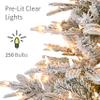 Puleo International 4.5ft Pre-Lit Flocked Aspen Fir Christmas Tree with 250 Clear Lights, 411 Realistic Dense Snow Flocked Branch Tips, Easy Setup Artificial Trees with Sturdy Metal Stand view 4