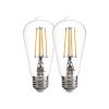Dusk to Dawn LED Lights Bulb,Photocell Sensor Bulb, Auto Turn On/Off, ST58 ST19 60W Edison Replacement, E26 8W 800lm,Warm White 2700K for outdoor wall light fixture Garden Garage Porch Pack of 2 view 1