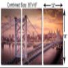 36 x 18 TOTAL - Benjamin Franklin Bridge Sunset Metal Print wall art 3 Panel split, Triptych. HD aluminum print view 3