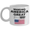 Making America Great Since 1957 Coffee Mug White - 63rd Birthday Gift for 63 Year Old Men Dad Male Him Grandpa Adult Uncle Husband Papa Boss view 1