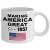 Making America Great Since 1957 Coffee Mug White - 63rd Birthday Gift for 63 Year Old Men Dad Male Him Grandpa Adult Uncle Husband Papa Boss view 2