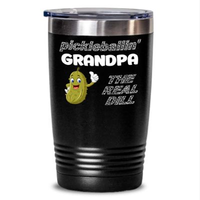 Insulated Travel Tumbler, Pickleball Grandpa, 20 ounce