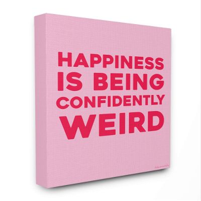 Stupell Industries Happiness Is Being Confidently Weird Red Pink Neon Typography, 30 x 40, Multi-Color