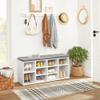 VASAGLE CUSTOS Collection - Shoe Bench, Storage Bench with Padded Seat, Entryway Bench with 10 Compartments, for Bedroom, 11.8 x 40.9 x 18.9 Inches, Cloud White and Dove Gray ULHS010W01 view 2