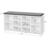 VASAGLE CUSTOS Collection - Shoe Bench, Storage Bench with Padded Seat, Entryway Bench with 10 Compartments, for Bedroom, 11.8 x 40.9 x 18.9 Inches, Cloud White and Dove Gray ULHS010W01 view 3