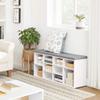 VASAGLE CUSTOS Collection - Shoe Bench, Storage Bench with Padded Seat, Entryway Bench with 10 Compartments, for Bedroom, 11.8 x 40.9 x 18.9 Inches, Cloud White and Dove Gray ULHS010W01 view 4