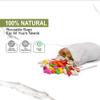 Reusable Eco friendly 4 x 6 inches 100% Cotton Thick Single Drawstring Muslin bags (Natural Color) "premium quality"-500 Count Pack view 4