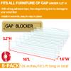 8-Pack Toy Blocker, QIYIHOME Gap Bumper for Under Furniture, BPA Free Safe PVC with Strong Adhesive, Stop Things Going Under Sofa Couch or Bed, Easy to Install view 2
