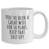 10 Years Anniversary Wife Mug Funny Gift For 10th Wedding Relationship Couple Marriage Coffee Tea Cup view 2