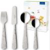 Villeroy & Boch Hungry as a Bear Children Cutlery Set 4 Pieces Kids, Dishwasher Safe, Kid Cutlery, Knife, Fork and Spoon for Kids, Stainless Steel view 1