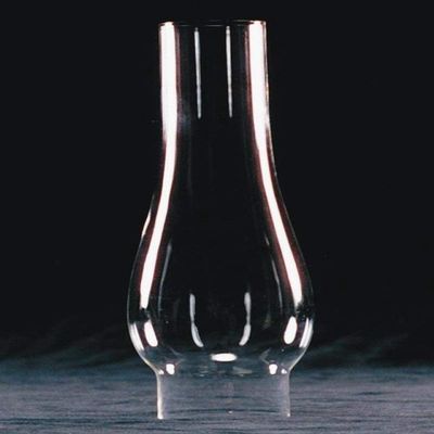 Clear Glass Lamp Chimney, Replacement Hurricane Globe Measures 2 1/8 inch Diameter Base x 8 1/4 inches High for Oil or Kerosene Lanterns