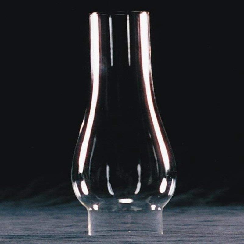 Clear Glass Lamp Chimney, Replacement Hurricane Globe Measures 2 1/8 inch Diameter Base x 8 1/4 inches High for Oil or Kerosene Lanterns