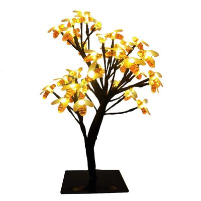 LED Honeybee Tree Light LED Lighted Bee Table Top Night Light Christmas Tree Brances Lighted Bonsai Tree Table Lamp Kids Children Parents Gift Bedroom Home Indoor Decoration (Warm Light)