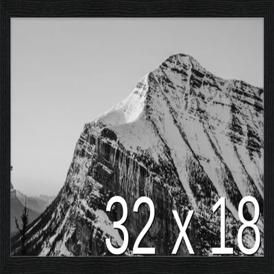 Frame It Easy 32 x 18 Black Grain Wood Frame (Derby)