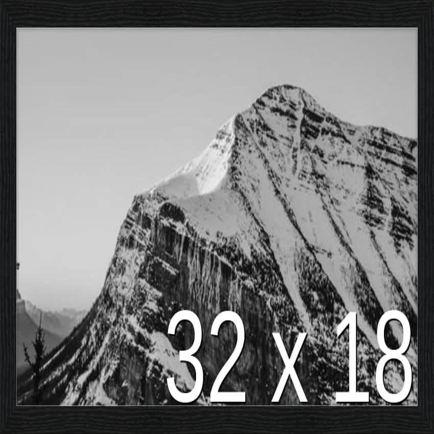 Frame It Easy 32 x 18 Black Grain Wood Frame (Derby)