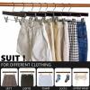 Amber Home 24 Pack Retro Wooden Pants Hangers with Clips, Walnut Wood Bottom Jeans Skirt Hanger, Clip Hanger for Trousers, Slacks, Shorts (Vintage, 24) view 4