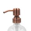 2 Pack Thick Clear Glass Pint Jar Soap Dispenser with Copper Stainless Steel Pump, 16ounce Clear Boston Round Bottles Dispenser with Rustproof Pump for Essential Oil, Lotions Soap view 2