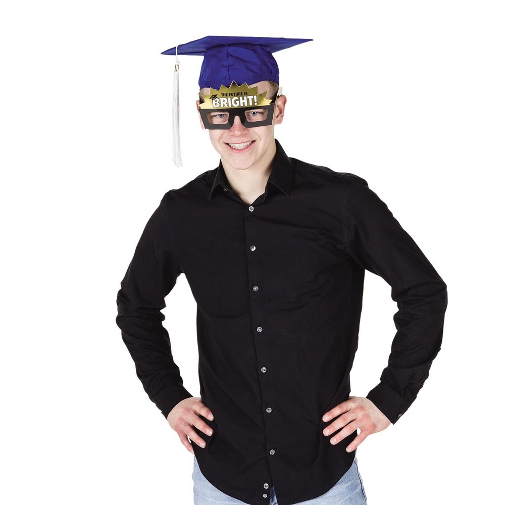 Fun Express - Your Future Is Bright Cardboard Glasses For Graduation - Apparel Accessories - Eyewear - Novelty Glasses - Graduation - 12 Pieces