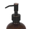 2 Pack Thick Amber Glass Pint Jar Soap Dispenser with Oil Rubbed Bronze Stainless Steel Pump, 16ounce Boston Round Bottles Dispenser with Rustproof Pump for Essential Oil, Lotion Soap view 2