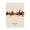 Trademark Fine Art Barcelona Spain Skyline Portrait III by Michael Tompsett, 14x19 view 1