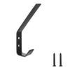 Amazon Basics Wall Mounted Modern Metal Drywall Coat Hooks - Flat Black, 5-Pack view 1