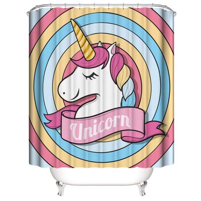 A&S Creavention Unicorn Theme Design Shower Curtain 70"x70", 1pc (Unicorn Cartoon)