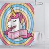 A&S Creavention Unicorn Theme Design Shower Curtain 70"x70", 1pc (Unicorn Cartoon) view 2