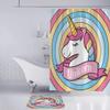 A&S Creavention Unicorn Theme Design Shower Curtain 70"x70", 1pc (Unicorn Cartoon) view 3