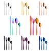 32-Piece Silverware Set for 8, BuyGo Stainless Steel Multicolor Camping Flatware Dinnerware Sets, Hand Polish, Dishwasher Safe view 1