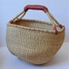 Bolga Baskets International, Large Round Natural Woven Straw Basket with Handle Fair Trade Storage Organizer view 1