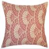 TangDepot Cotton Floral Cushion Cover 12"x20" Hand Fan-Red Floral view 1