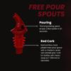1 Dozen Medium Red Cork Free-Pour Spout - Great for 750ml or liter bottle of Patron, 3 Olives and many other liquors with wider than normal bottle necks, including many of the big 1.75 liter bottles. view 3