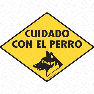 Cuidado Con el Perro (Spanish Beware of Dog) Sign - Caution! Beware of Dog in Spanish (6" x 6") Heavy Duty Exterior Rust Free .040 Thick Aluminum Sign with Weatherproof and UV Protection - Beware of Dog Sign - 6" x 6"