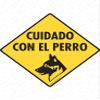 Cuidado Con el Perro (Spanish Beware of Dog) Sign - Caution! Beware of Dog in Spanish (6" x 6") Heavy Duty Exterior Rust Free .040 Thick Aluminum Sign with Weatherproof and UV Protection - Beware of Dog Sign - 6" x 6" view 1