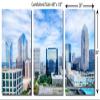 60 x 30 TOTAL - Charlotte, NC Skyline. Metal Print wall art. 3 Panel split, Triptych HD aluminum multi panel print view 3