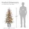 Puleo International 4.5ft Pre-Lit Potted Flocked Arctic Fir Christmas Tree with 70 Clear Lights, 419 Realistic Dense Snow Flocked Branch Tips, Easy Setup Artificial Trees with Sturdy Stand view 3