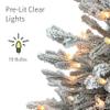 Puleo International 4.5ft Pre-Lit Potted Flocked Arctic Fir Christmas Tree with 70 Clear Lights, 419 Realistic Dense Snow Flocked Branch Tips, Easy Setup Artificial Trees with Sturdy Stand view 4