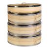 Hcooker 3 Tier Kitchen Bamboo Steamer with Double Stainless Steel Banding for Asian Cooking Buns Dumplings Vegetables Fish Rice view 1