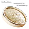 Hcooker 3 Tier Kitchen Bamboo Steamer with Double Stainless Steel Banding for Asian Cooking Buns Dumplings Vegetables Fish Rice view 3